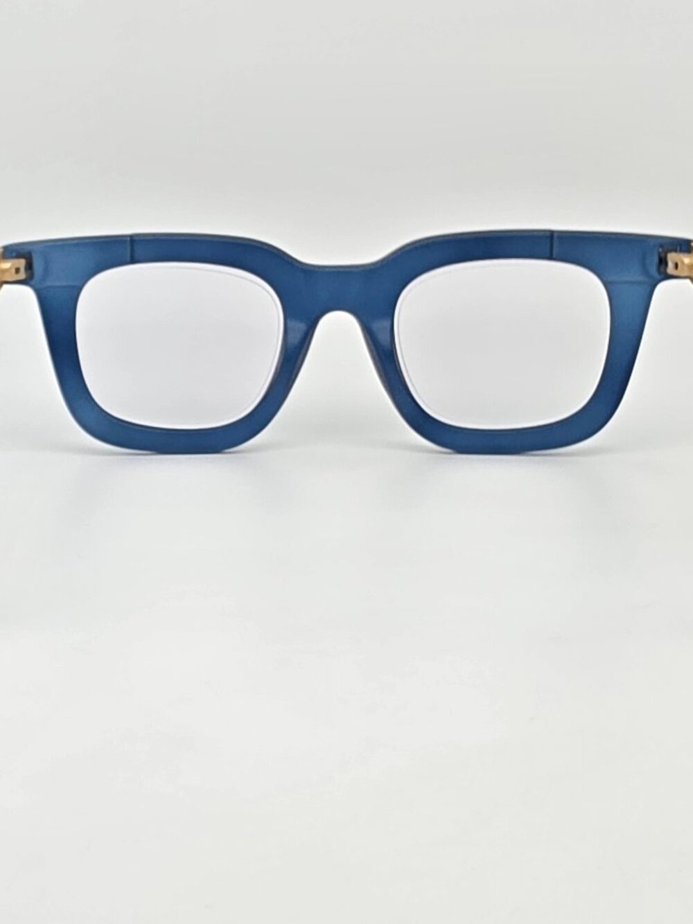 Ryan Simkhai Olivia Matte Blue Gold +1.75 Blue Light Blocking Reading Glasses - Picture 4 of 12